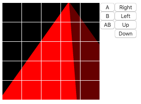 It's no pixar, but it's mine My test bench shows a red pyramid on the display, and has one button for each input you can give the micro:bit, including the two buttons and the tilt gestures